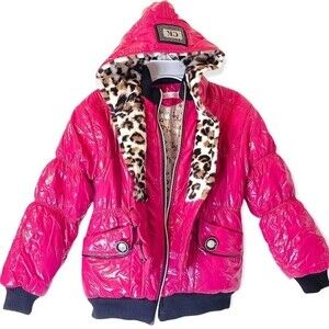 Fuchsia Dark Pink Purple Leopard Print Coat